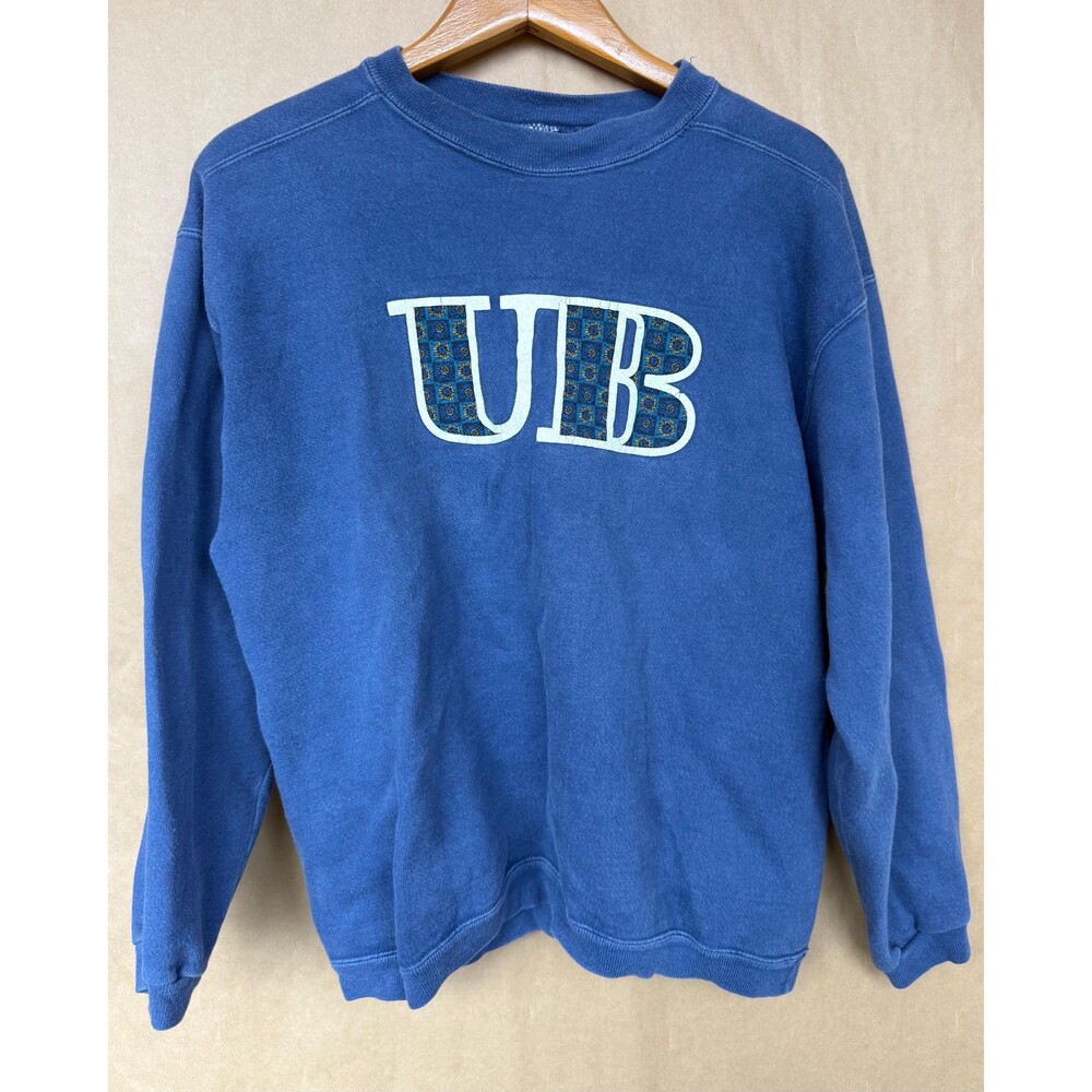 Vintage 90s Union Bay UB Sweatshirt Baggy Fleece Crewneck – Blue Patterned